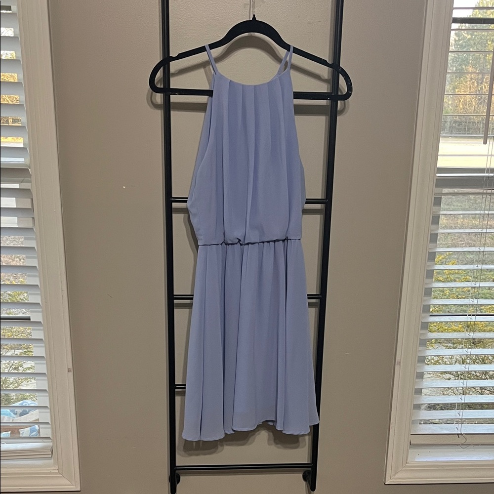 Lush Light Blue Backless Dress